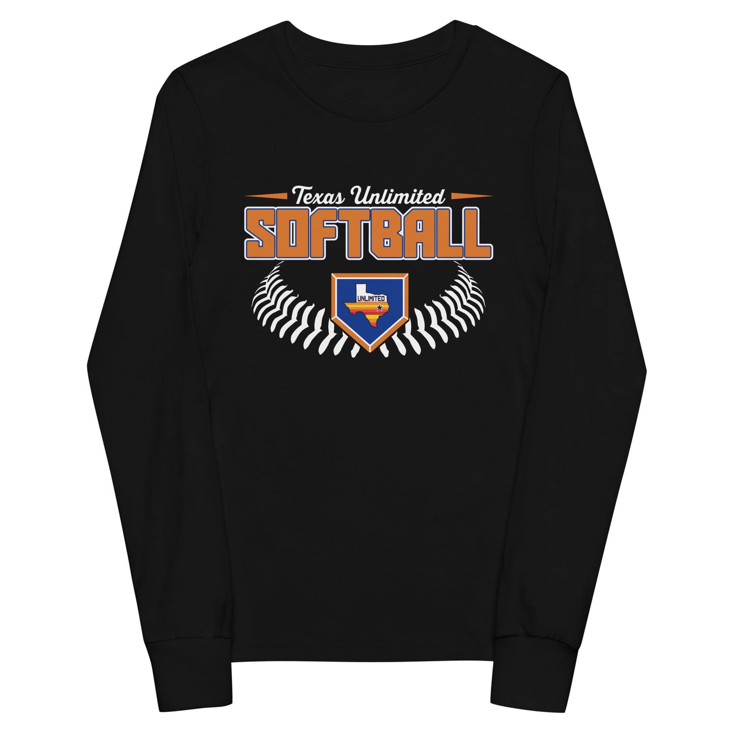 Performance | Youth Long Sleeve T-Shirt | Texas Unlimited | Softball Logo