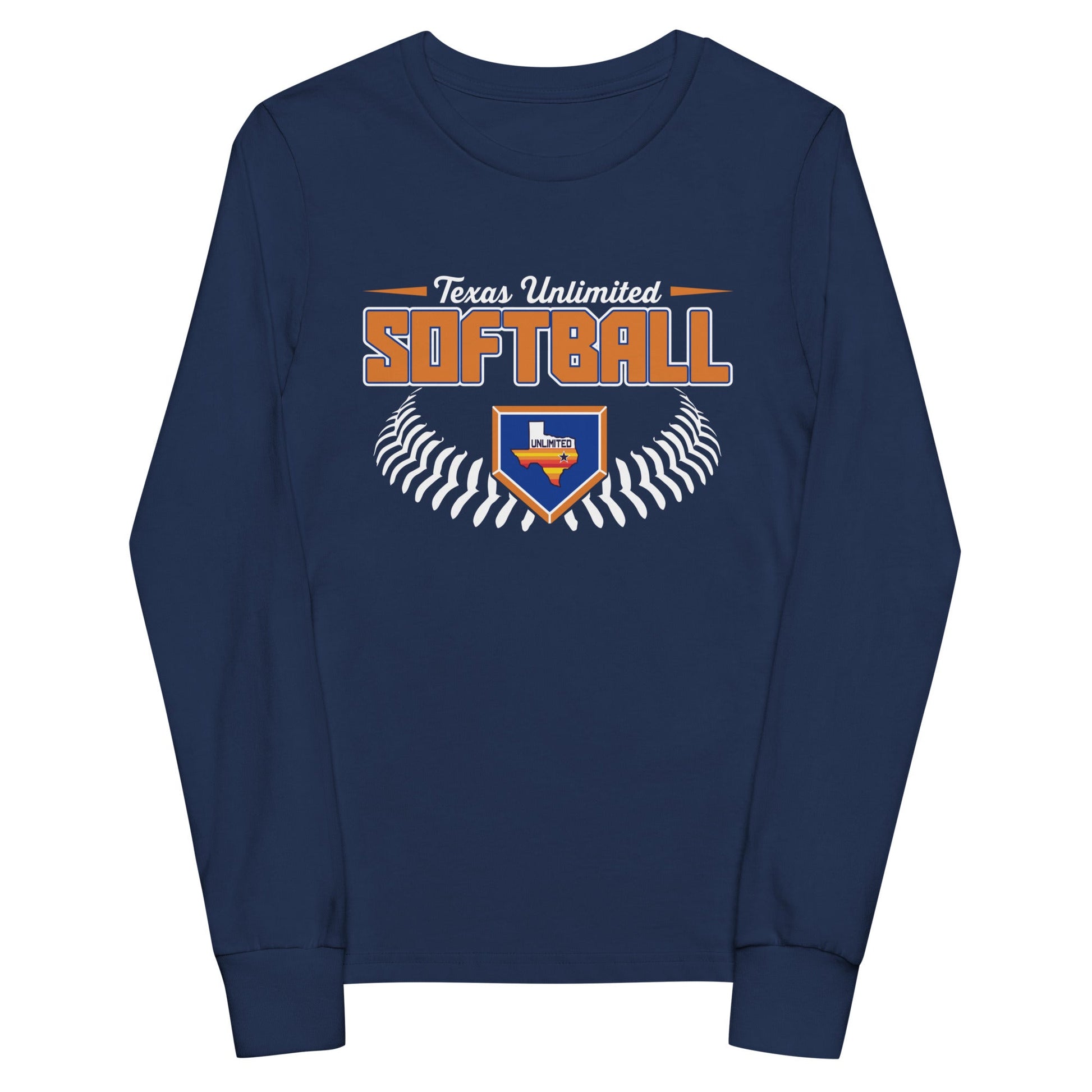 Performance | Youth Long Sleeve T-Shirt | Texas Unlimited | Softball Logo