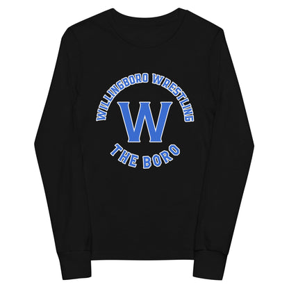 Performance | Youth Long Sleeve T-Shirt | The Boro Brand | Script Logo