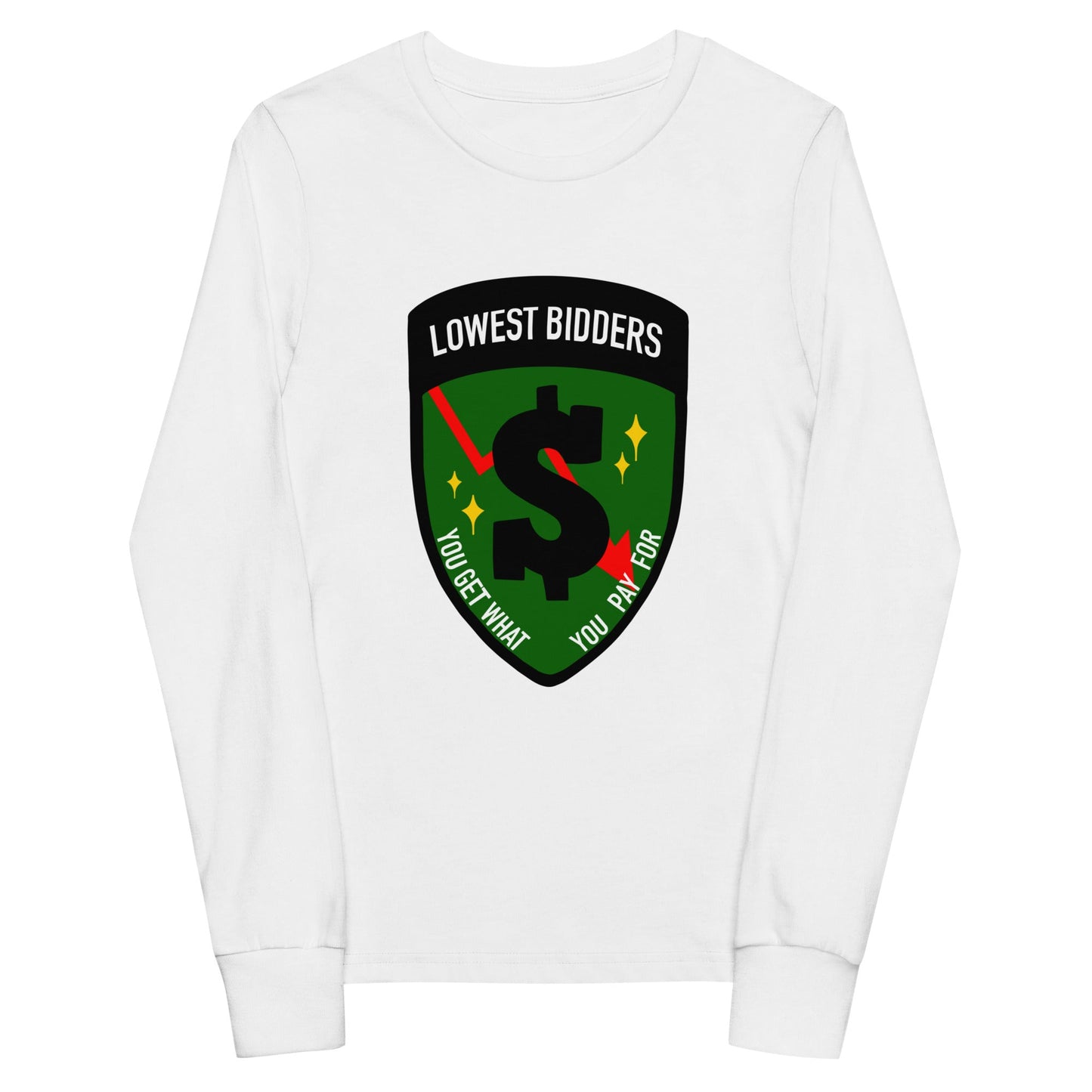 Performance | Youth Long Sleeve T-Shirt | The Lowest Bidders | Emblem Logo