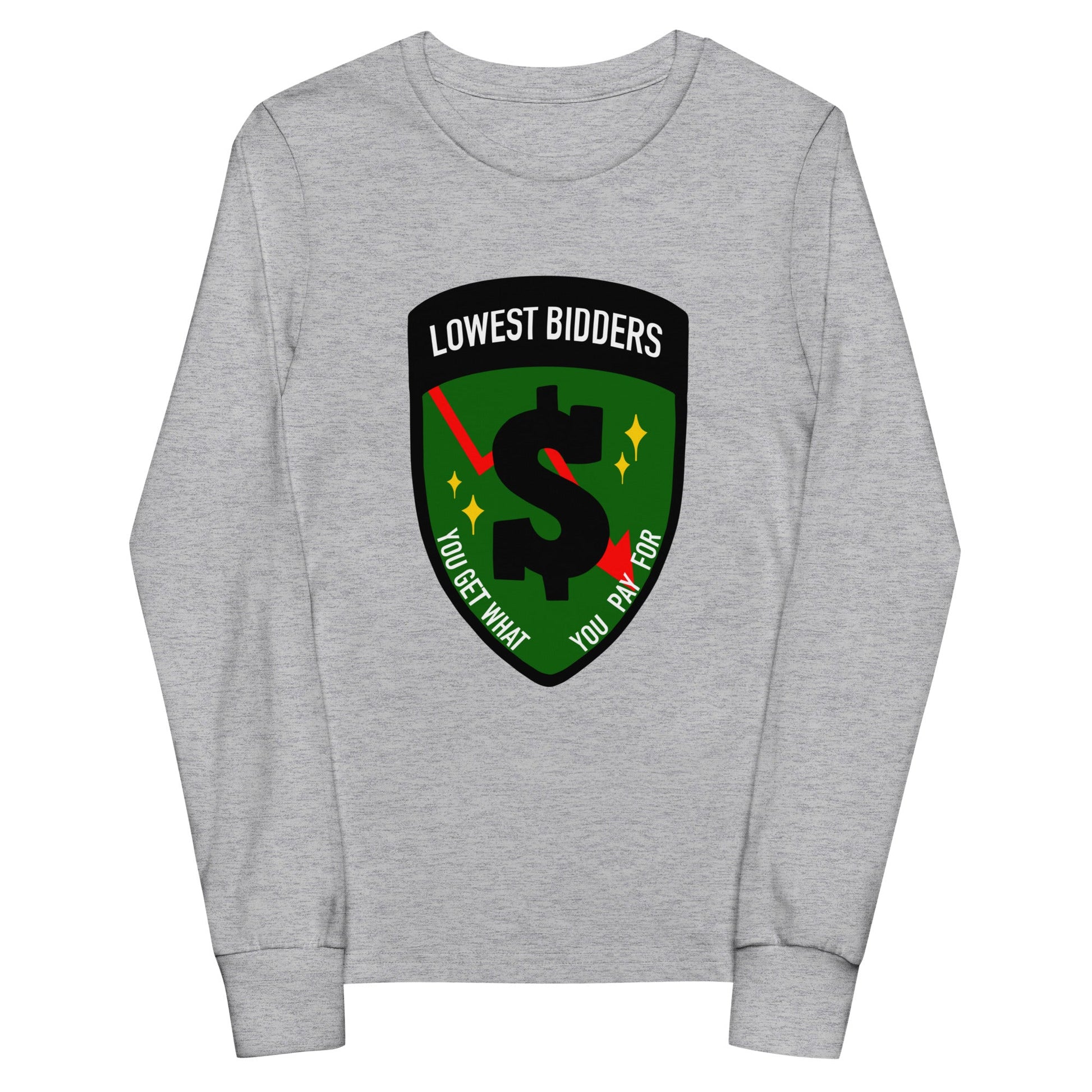 Performance | Youth Long Sleeve T-Shirt | The Lowest Bidders | Emblem Logo