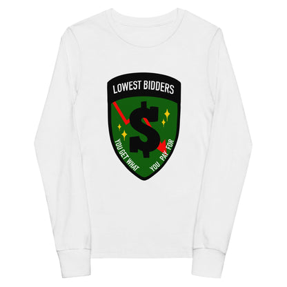 Performance | Youth Long Sleeve T-Shirt | The Lowest Bidders | Emblem Logo