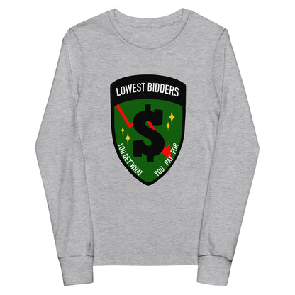 Performance | Youth Long Sleeve T-Shirt | The Lowest Bidders | Emblem Logo