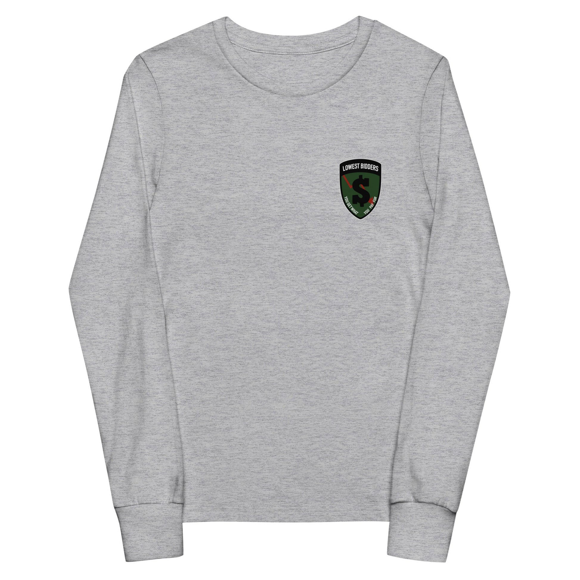 Performance | Youth Long Sleeve T-Shirt | The Lowest Bidders | Shield Logo