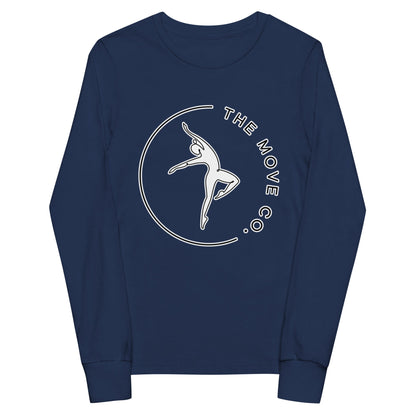 Performance | Youth Long Sleeve T-Shirt | The Move Co. | Dance Crest Logo