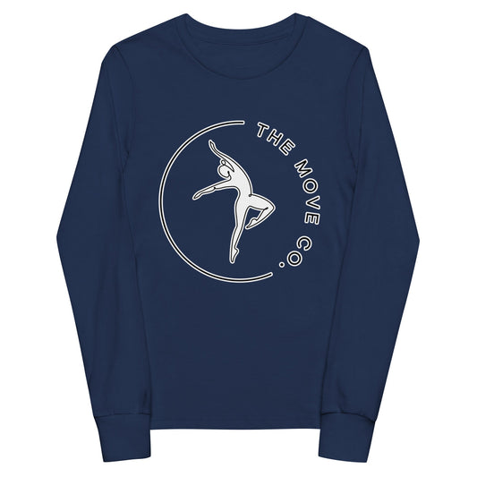 Performance | Youth Long Sleeve T-Shirt | The Move Co. | Dance Crest Logo