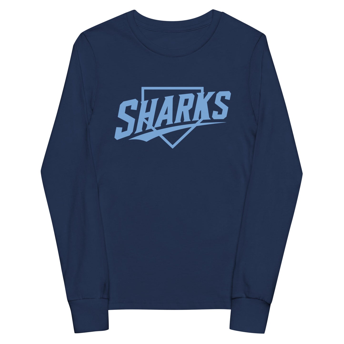Performance | Youth Long Sleeve T-Shirt | The Sharks Baseball Team | Crest Logo