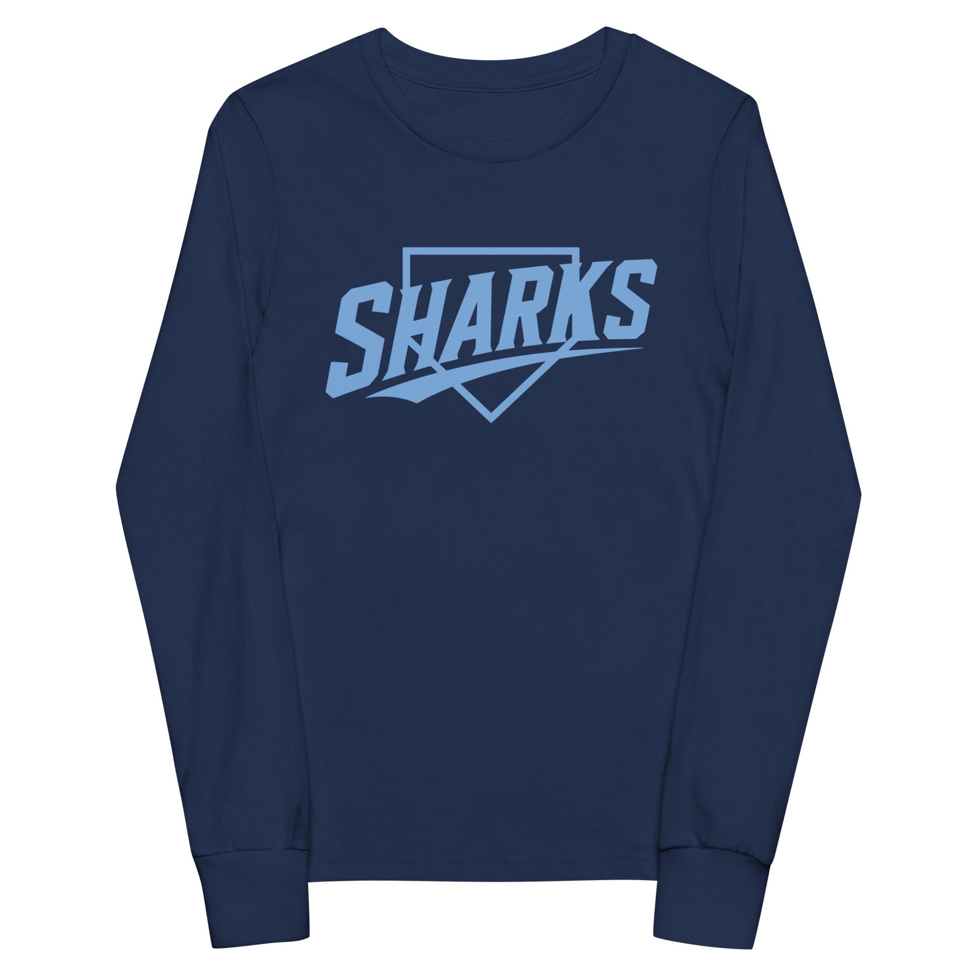 Performance | Youth Long Sleeve T-Shirt | The Sharks Baseball Team | Crest Logo