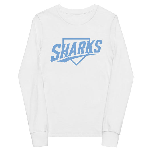 Performance | Youth Long Sleeve T-Shirt | The Sharks Baseball Team | Crest Logo