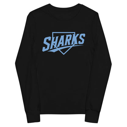 Performance | Youth Long Sleeve T-Shirt | The Sharks Baseball Team | Crest Logo