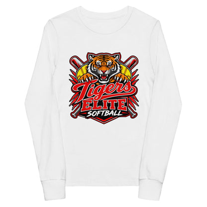 Performance | Youth Long Sleeve T-Shirt | Tigers Elite Softball | Emblem Logo