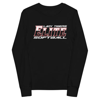 Performance | Youth Long Sleeve T-Shirt | Tigers Elite Softball | Modern Script Logo