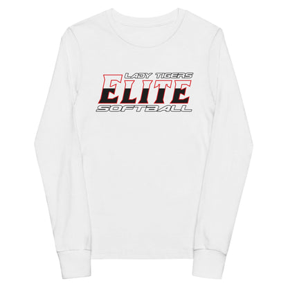Performance | Youth Long Sleeve T-Shirt | Tigers Elite Softball | Modern Script Logo
