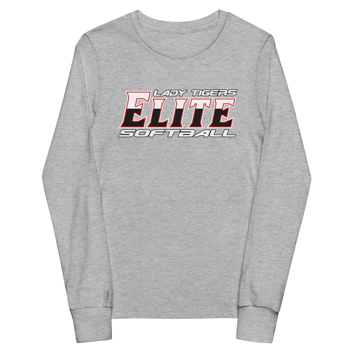 Performance | Youth Long Sleeve T-Shirt | Tigers Elite Softball | Modern Script Logo