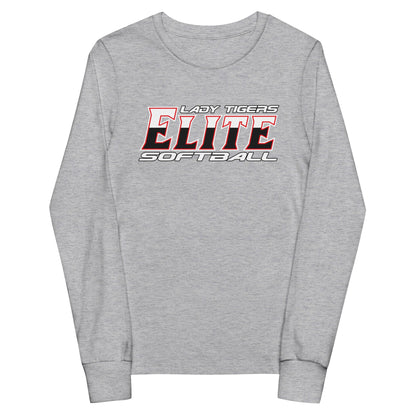 Performance | Youth Long Sleeve T-Shirt | Tigers Elite Softball | Modern Script Logo