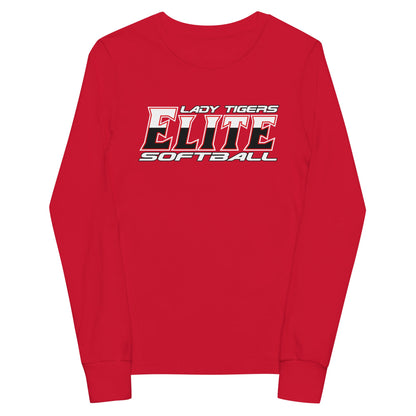 Performance | Youth Long Sleeve T-Shirt | Tigers Elite Softball | Modern Script Logo