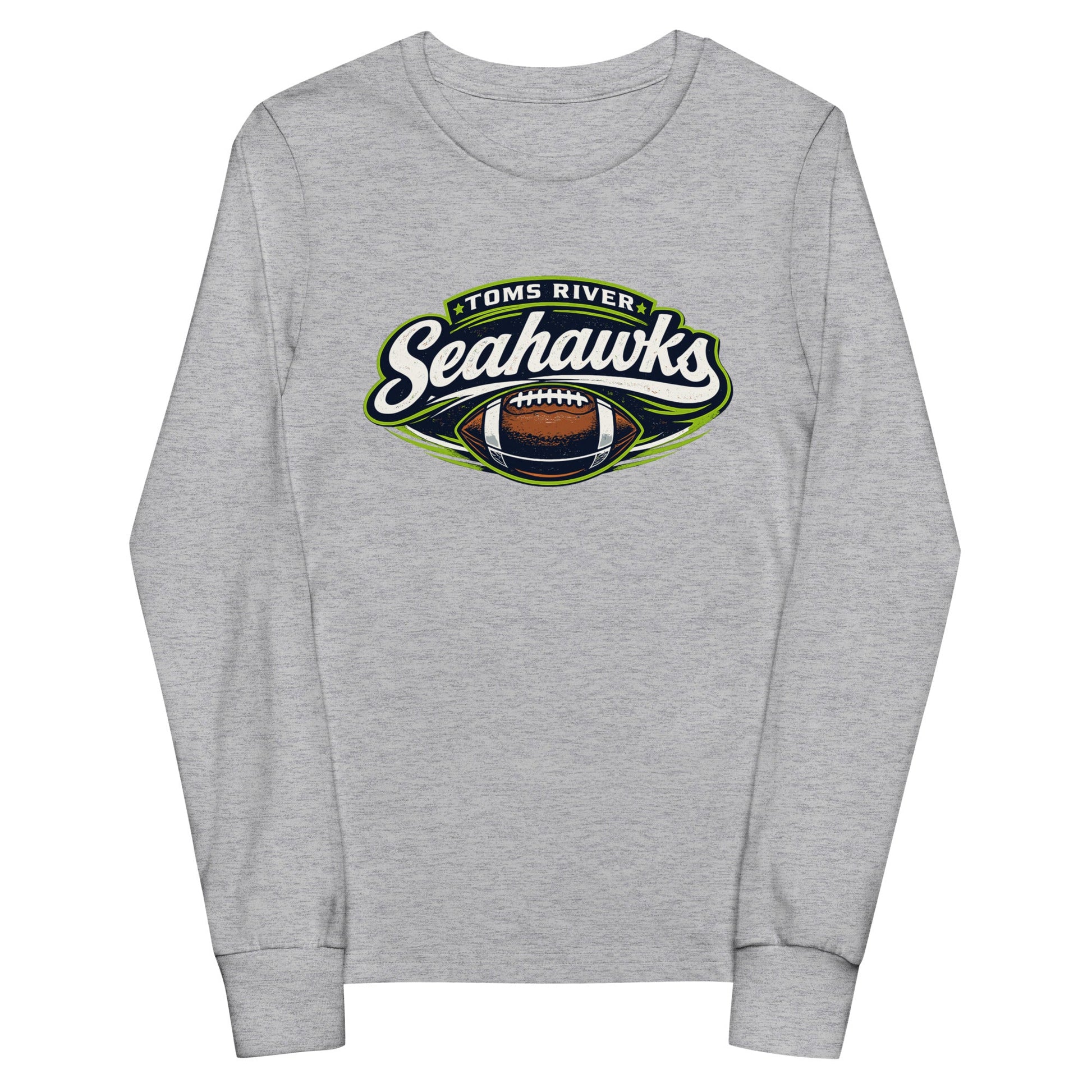 Performance | Youth Long Sleeve T-Shirt | Toms River Seahawks | Football Emblem Logo