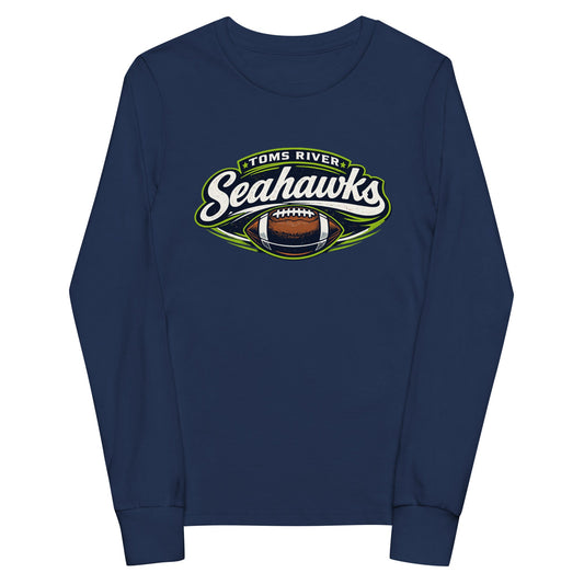 Performance | Youth Long Sleeve T-Shirt | Toms River Seahawks | Football Emblem Logo