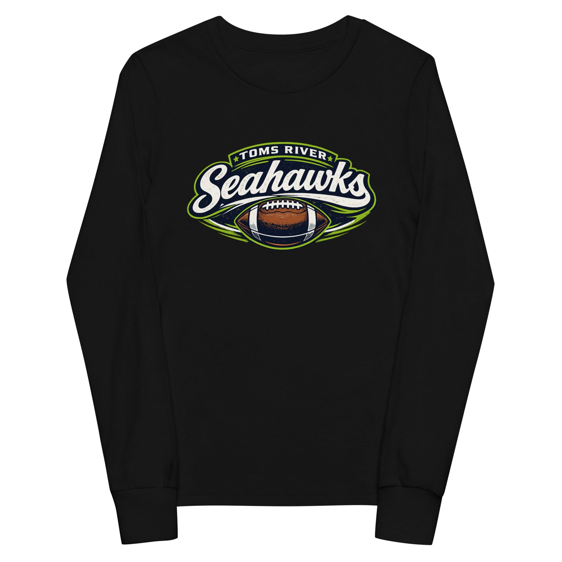 Performance | Youth Long Sleeve T-Shirt | Toms River Seahawks | Football Emblem Logo