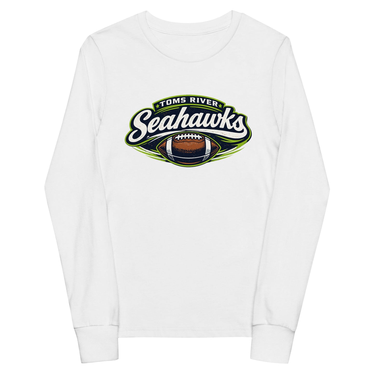 Performance | Youth Long Sleeve T-Shirt | Toms River Seahawks | Football Emblem Logo