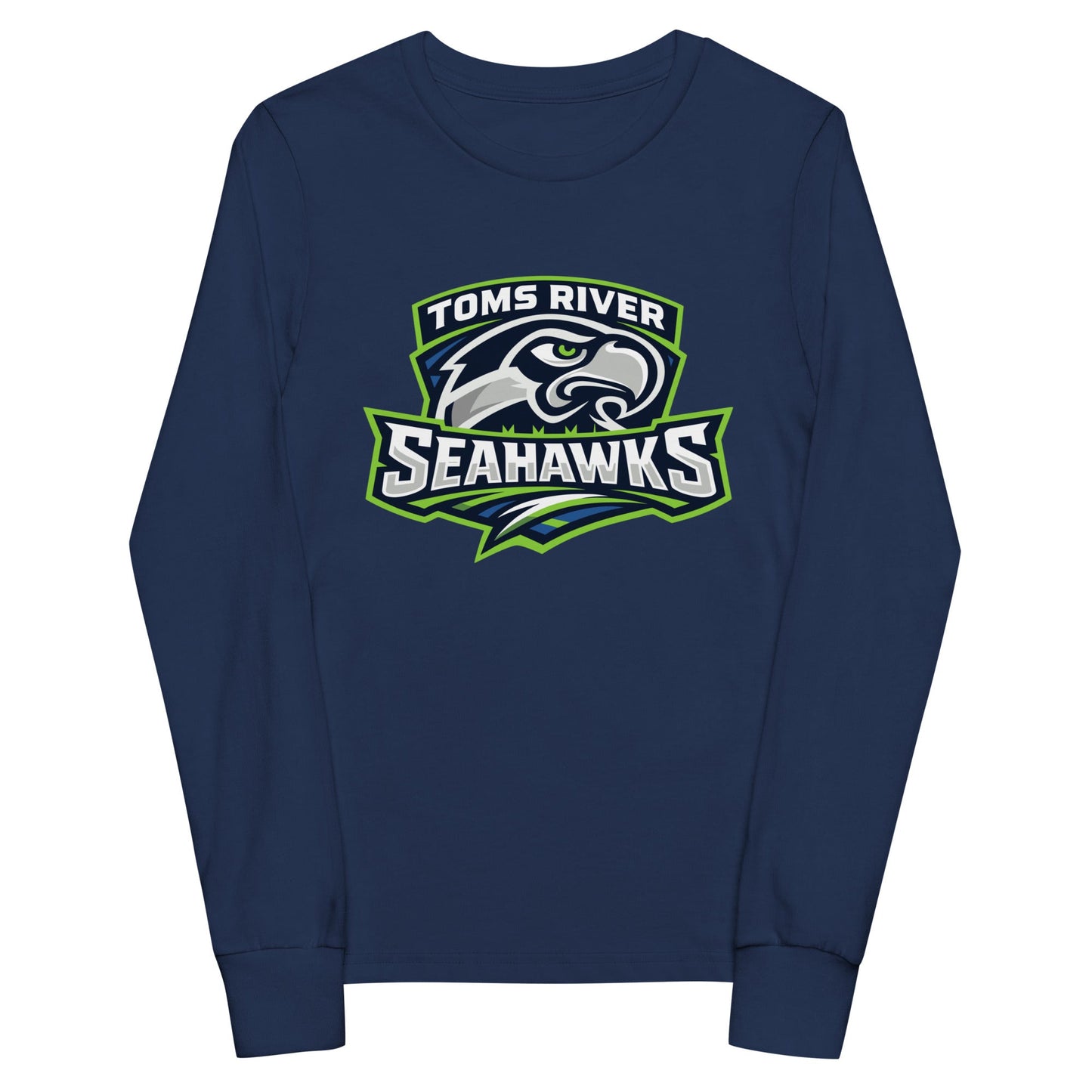 Performance | Youth Long Sleeve T-Shirt | Toms River Seahawks | Mascot Script Logo