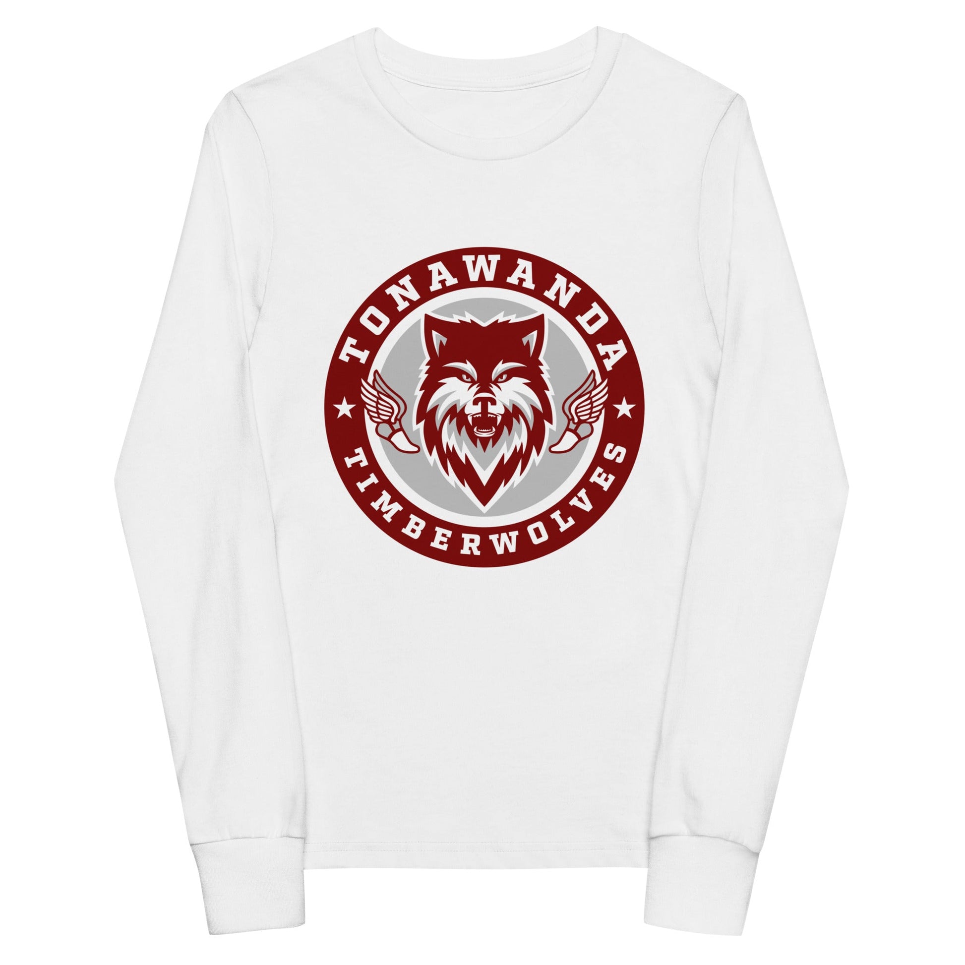 Performance | Youth Long Sleeve T-Shirt | Tonawanda High School Track and Field | Mascot Badge Logo