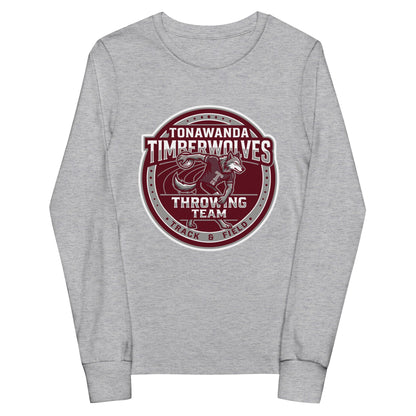 Performance | Youth Long Sleeve T-Shirt | Tonawanda High School Track and Field | Throwing Team Logo