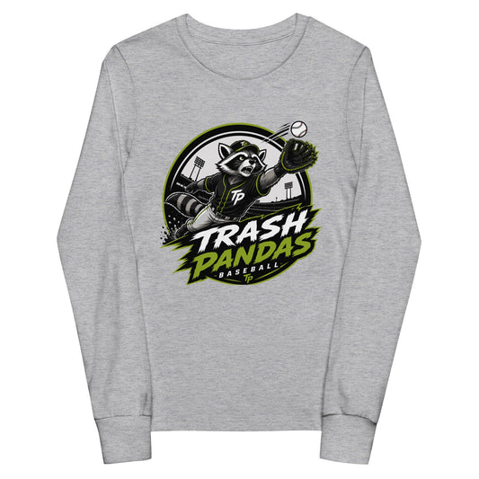 Performance | Youth Long Sleeve T-Shirt | Trash Pandas Baseball Organization | Emblem Logo