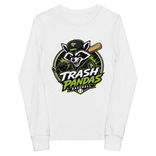Performance | Youth Long Sleeve T-Shirt | Trash Pandas Baseball Organization | Mascot Logo