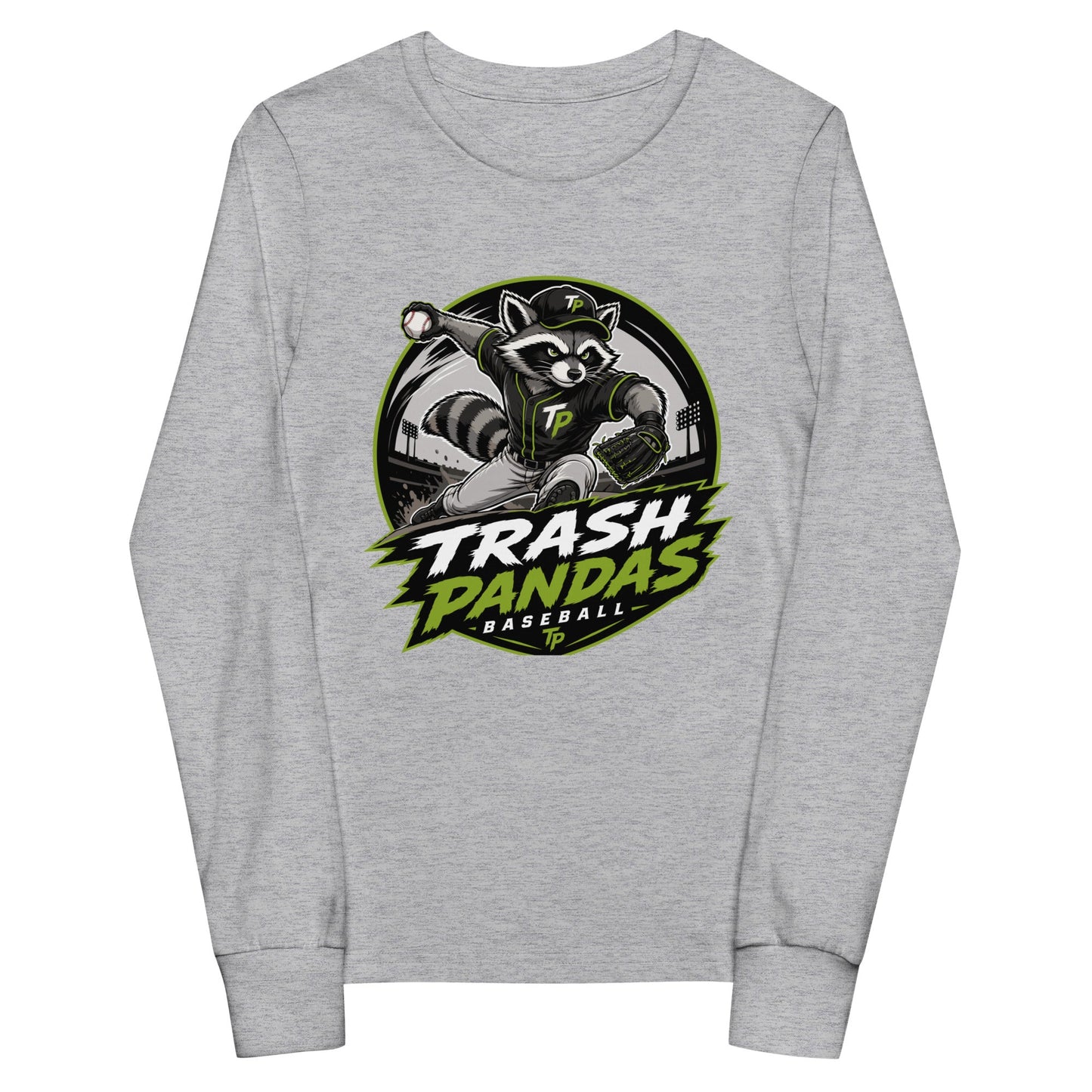 Performance | Youth Long Sleeve T-Shirt | Trash Pandas Baseball Organization | Vanguard Logo