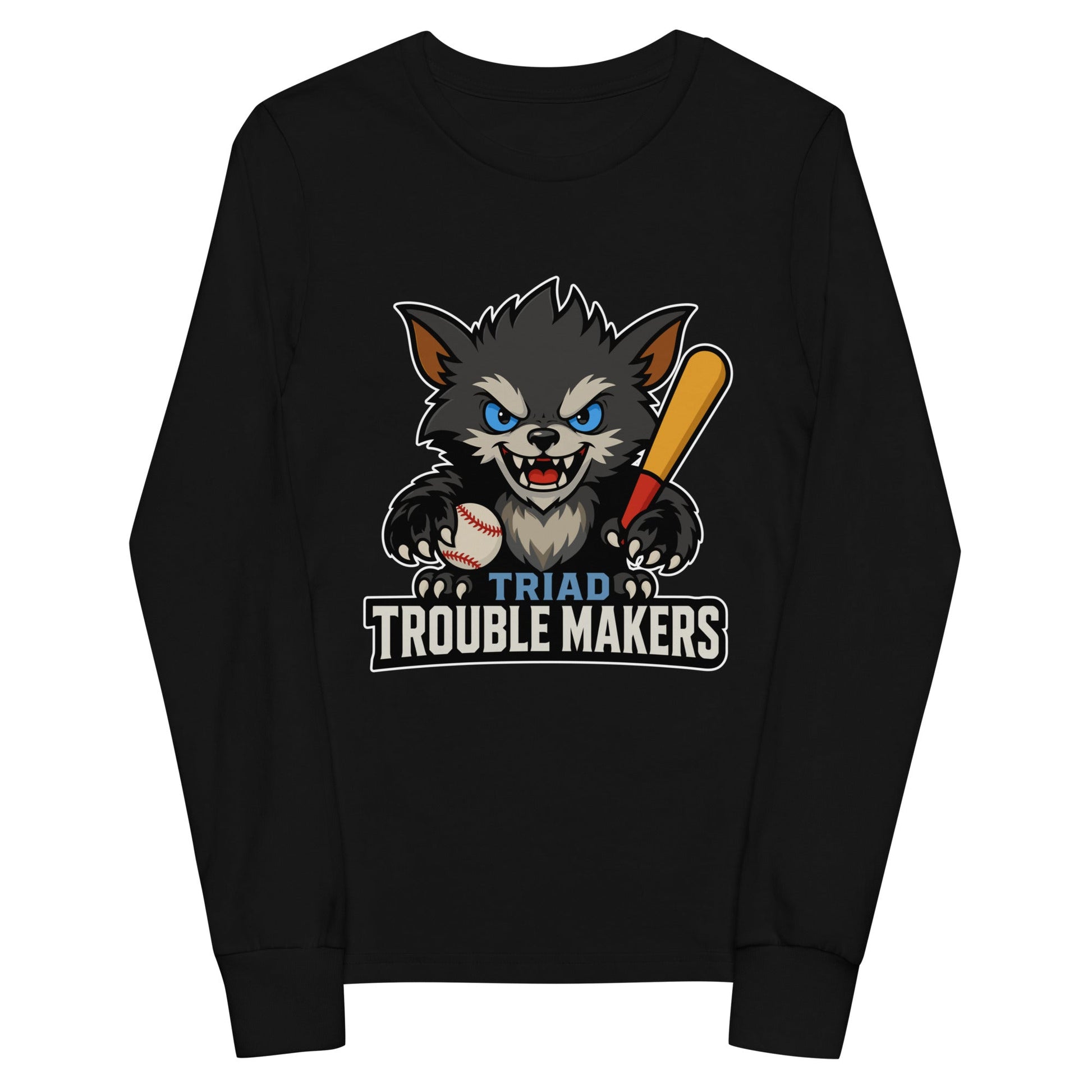 Performance | Youth Long Sleeve T-Shirt | Triad Troublemakers | Mascot Logo