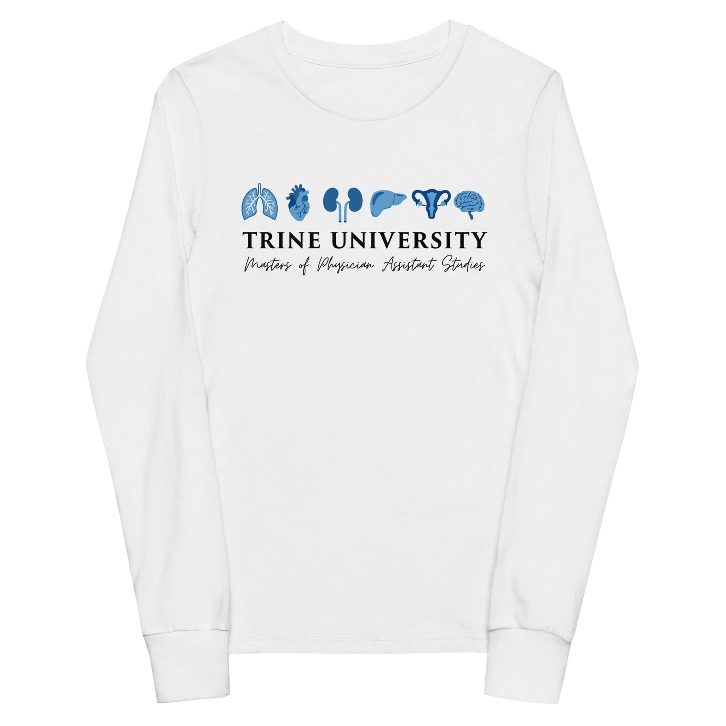 Performance | Youth Long Sleeve T-Shirt | Trine PA program | Modern Script Logo