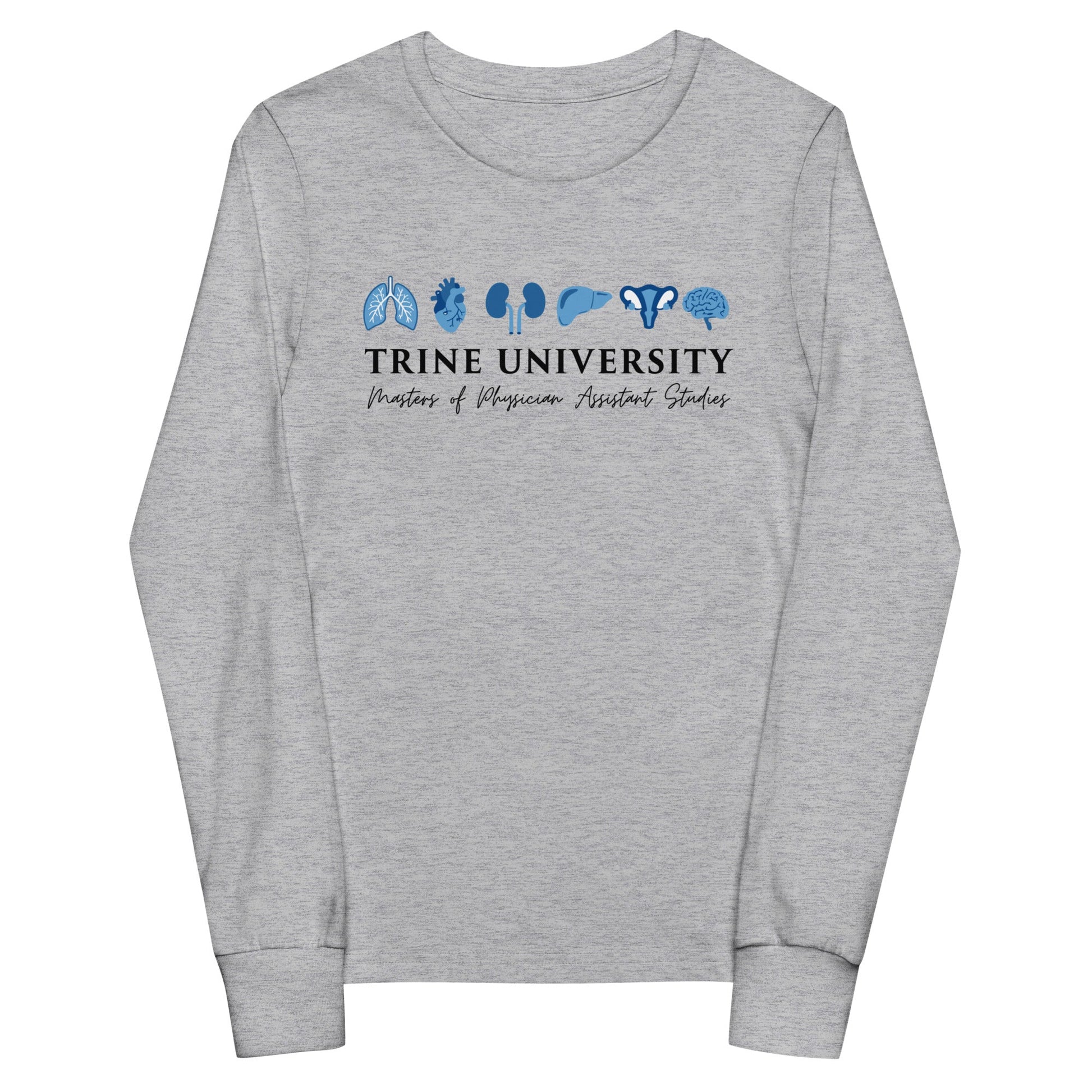Performance | Youth Long Sleeve T-Shirt | Trine PA program | Modern Script Logo