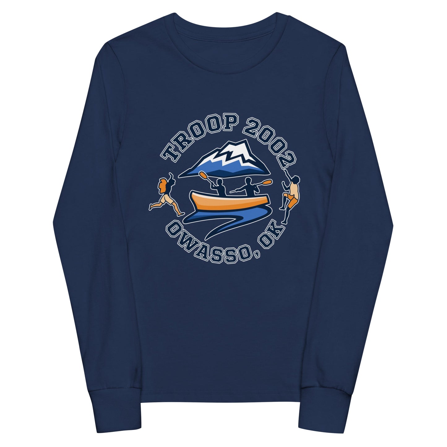 Performance | Youth Long Sleeve T-Shirt | Troop 2002 | Trailblazer Crest Logo