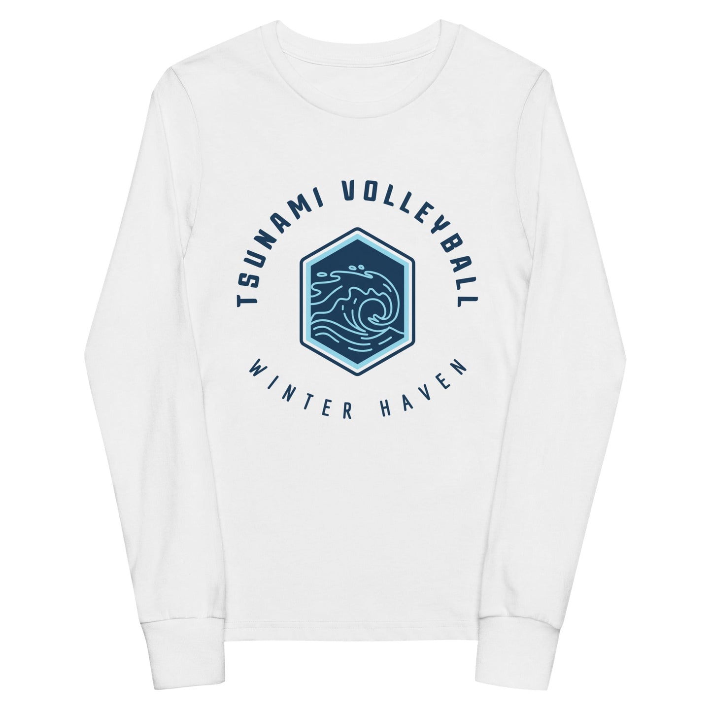 Performance | Youth Long Sleeve T-Shirt | Tsunami Volleyball Club | Crest Logo