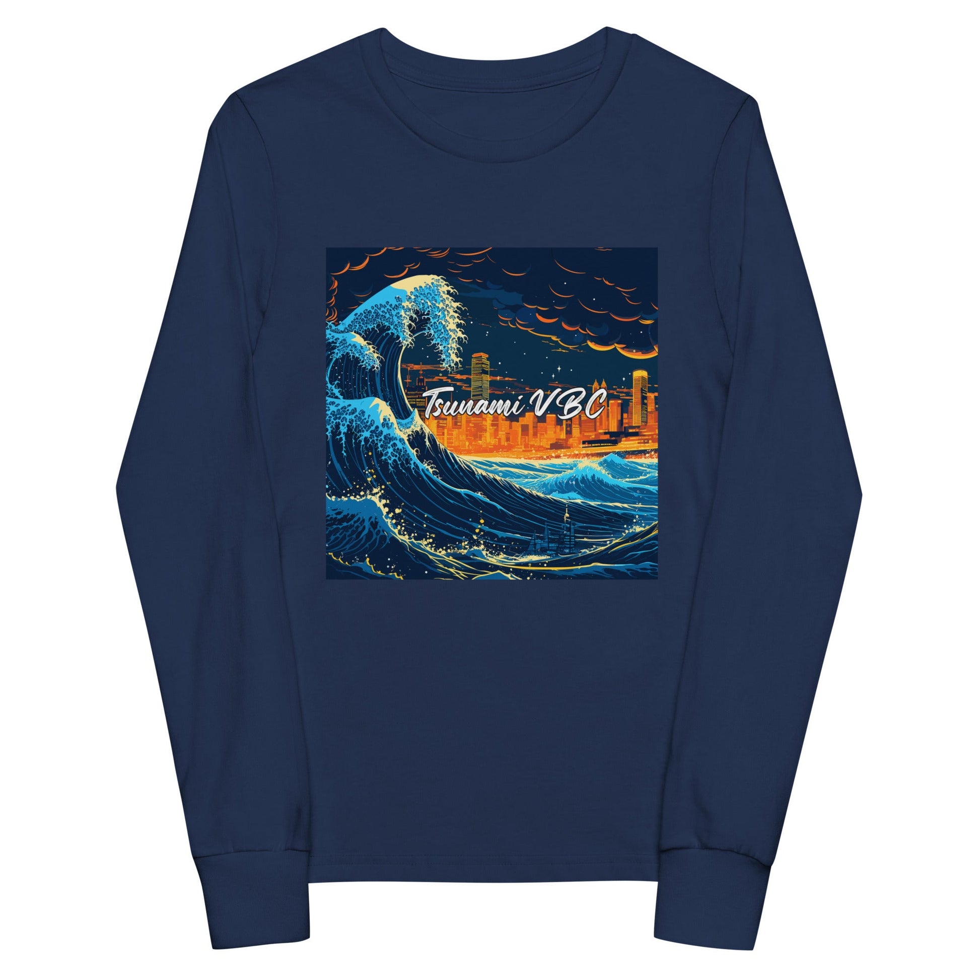 Performance | Youth Long Sleeve T-Shirt | Tsunami Volleyball Club | Glow Tide Athletics Logo