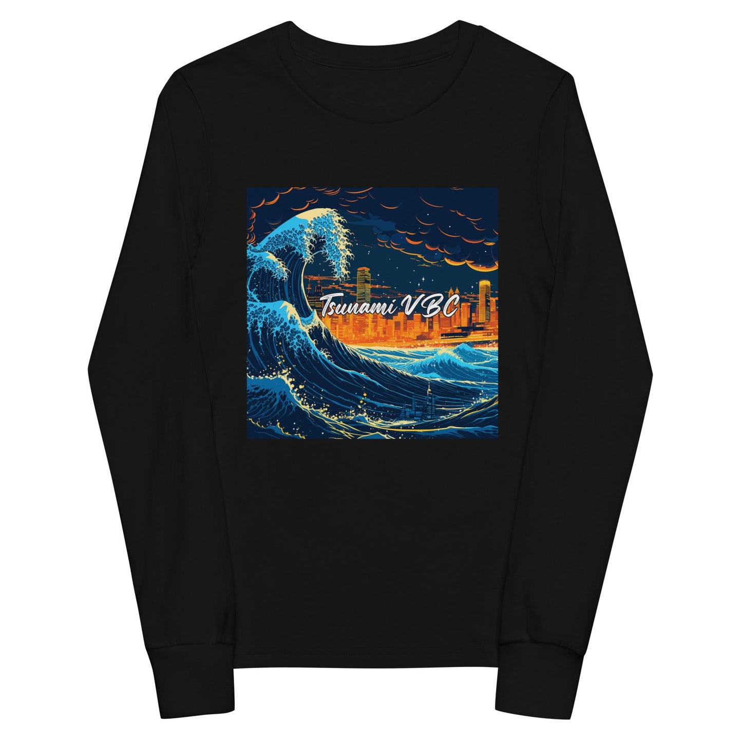 Performance | Youth Long Sleeve T-Shirt | Tsunami Volleyball Club | Glow Tide Athletics Logo