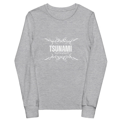 Performance | Youth Long Sleeve T-Shirt | Tsunami Volleyball Club | Modern Script Logo