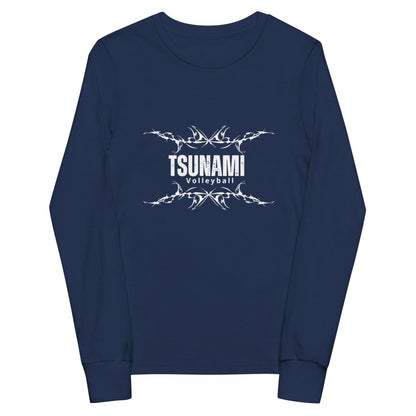 Performance | Youth Long Sleeve T-Shirt | Tsunami Volleyball Club | Modern Script Logo