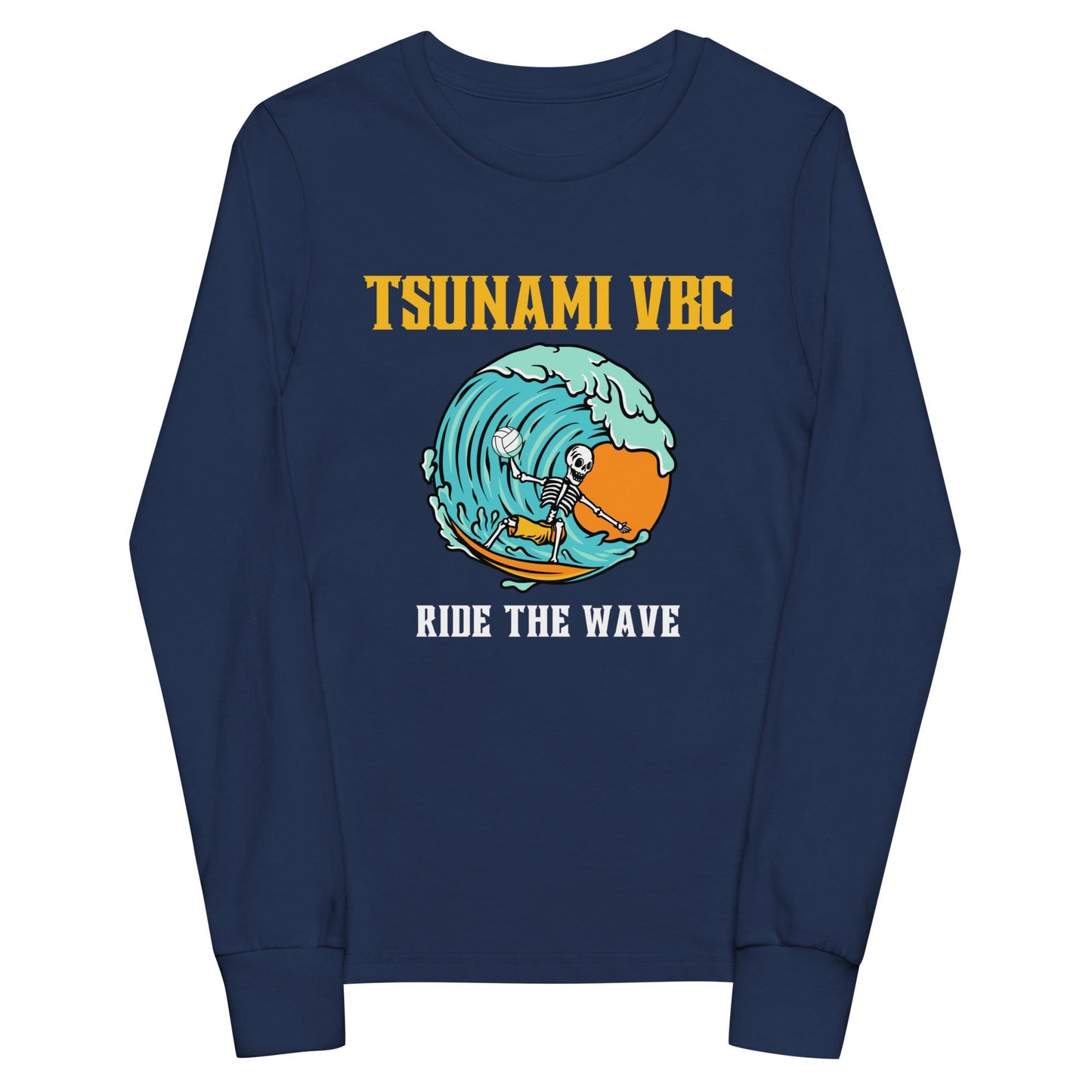 Performance | Youth Long Sleeve T-Shirt | Tsunami Volleyball Club | Surf Wave VBC Logo
