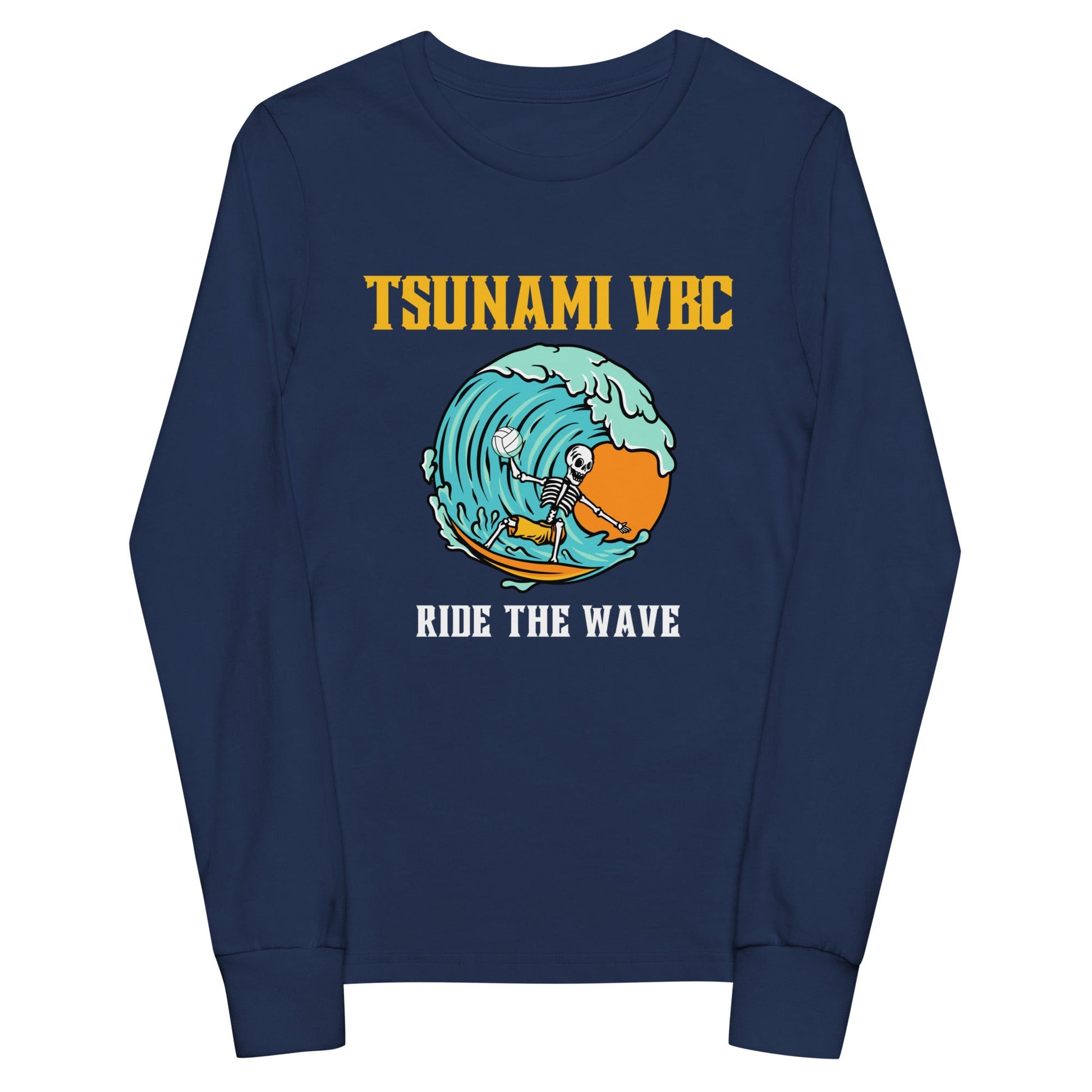 Performance | Youth Long Sleeve T-Shirt | Tsunami Volleyball Club | Surf Wave VBC Logo