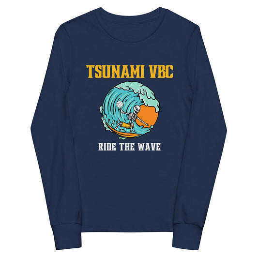 Performance | Youth Long Sleeve T-Shirt | Tsunami Volleyball Club | Surf Wave VBC Logo