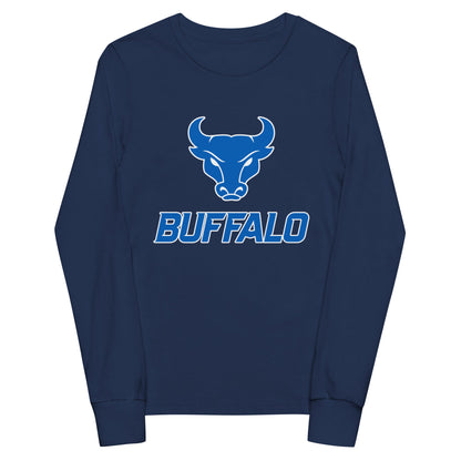 Performance | Youth Long Sleeve T-Shirt | UB Womens Club Basketball | Vanguard Buffalo Crest Logo