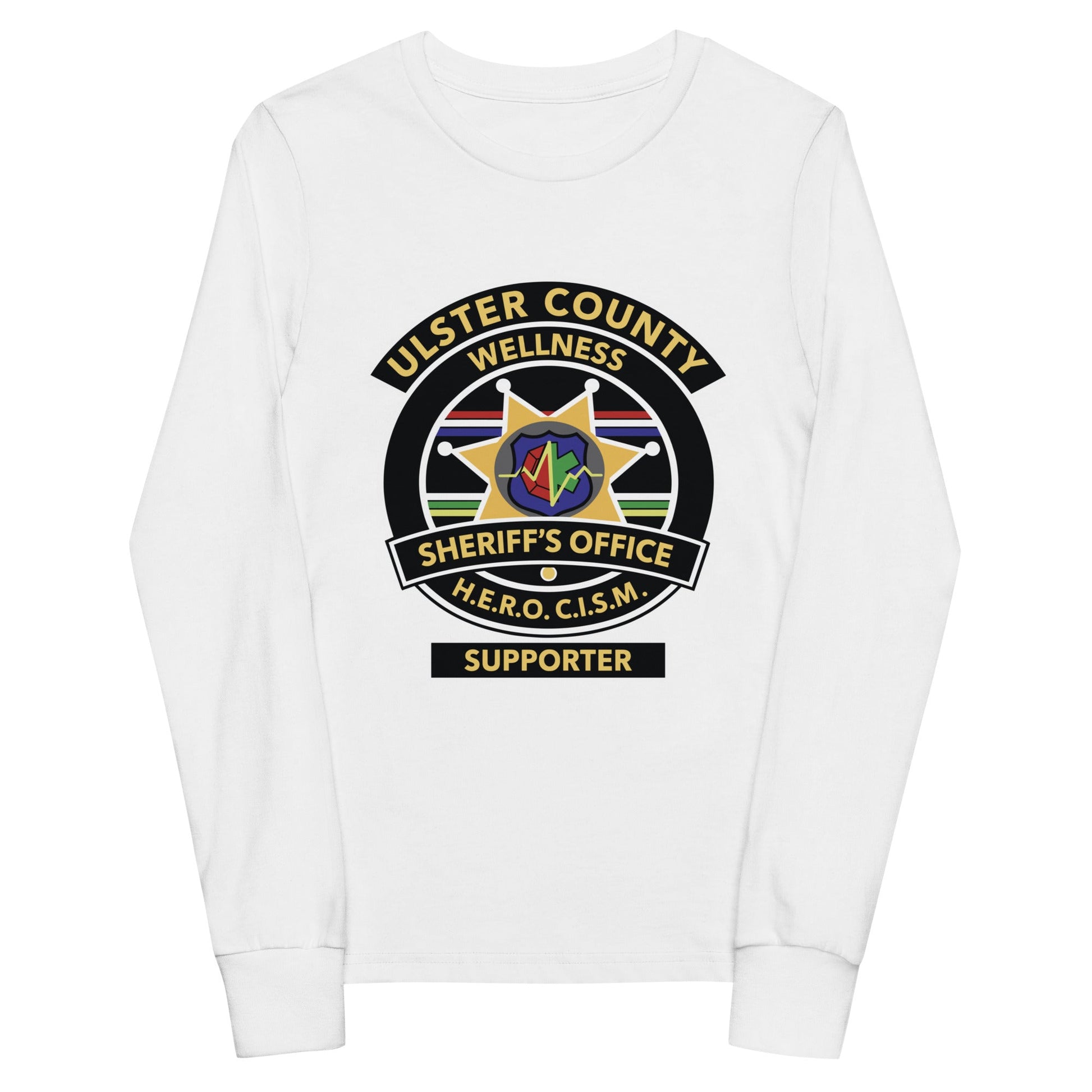 Performance | Youth Long Sleeve T-Shirt | Ulster County Sheriff's Office Wellness Division | Badge Logo
