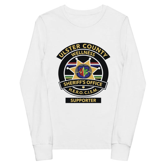 Performance | Youth Long Sleeve T-Shirt | Ulster County Sheriff's Office Wellness Division | Badge Logo