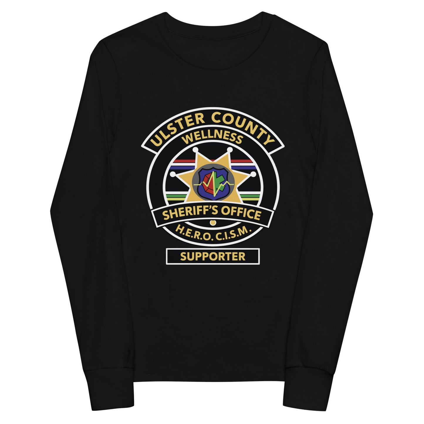 Performance | Youth Long Sleeve T-Shirt | Ulster County Sheriff's Office Wellness Division | Badge Logo