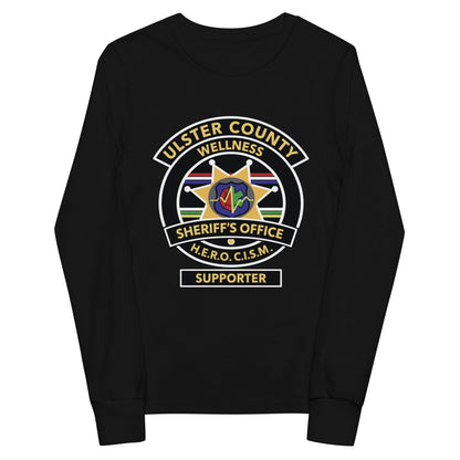 Performance | Youth Long Sleeve T-Shirt | Ulster County Sheriff's Office Wellness Division | Badge Logo