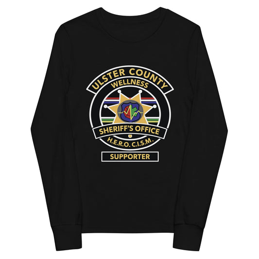 Performance | Youth Long Sleeve T-Shirt | Ulster County Sheriff's Office Wellness Division | Badge Logo