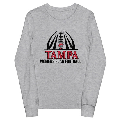 Performance | Youth Long Sleeve T-Shirt | University of Tampa Women's Flag Football | Football Logo