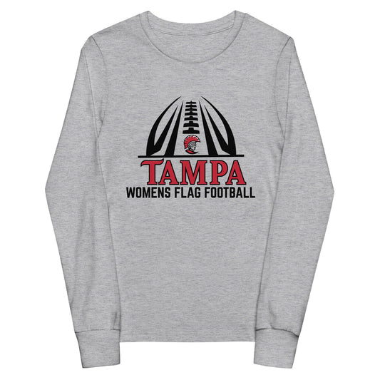 Performance | Youth Long Sleeve T-Shirt | University of Tampa Women's Flag Football | Football Logo